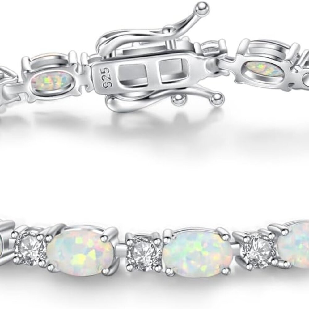 Birthstone Bracelets Sterling Silver Tennis Bracelets Charm Fine Jewelry Mother'